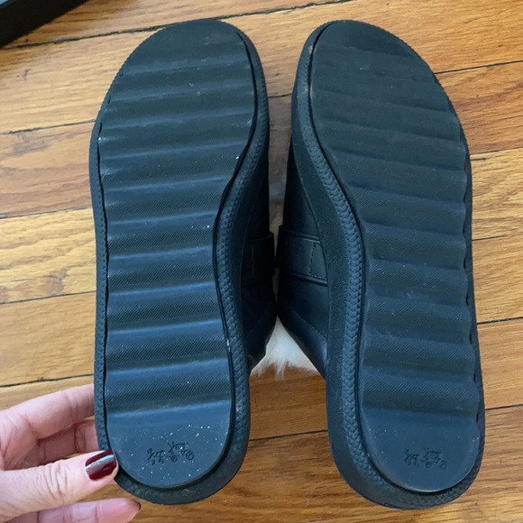 Coach Low Top Slide- Leather & Shearling Black- Size 11- NWT - Picture 5 of 6